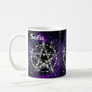 Mug Star Pentagram Ajouter un nom Pentacle Wiccan