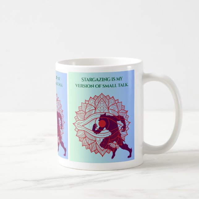 Mug "Stargazing Is My Small Talk" Mandala Werewolf Art (Droite)