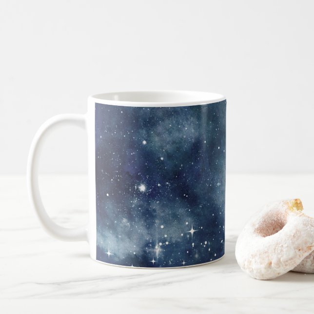 Mug Starry Night Blue Sky Stars Universe (Avec donut)