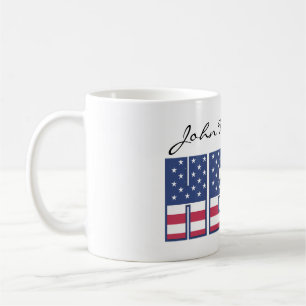 Mug Stars and Stripes USA American Hero Ajouter un nom