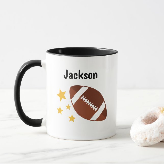 Mug Stars de football pour enfants personnalisés (Avec donut)