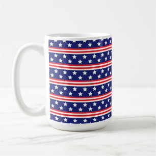MUG STARS ET STRIPES BLEUS BLANCS ROUGES PATRIOTIQUES