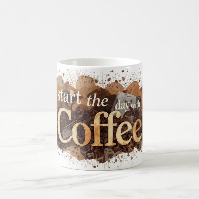 Mug start the day with coffee (Centre)