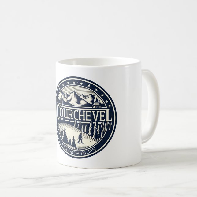 Mug Station de ski de Courchevel dans les Alpes frança (Devant droit)