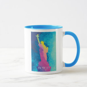 Mug Statue d'aquarelle de la liberté