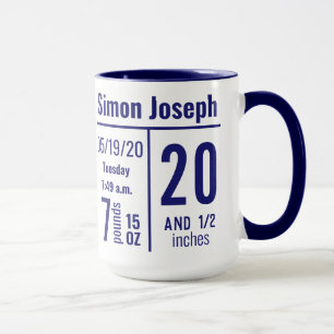 Mug Statue de naissance de bébé garçon bleu minuit Pho