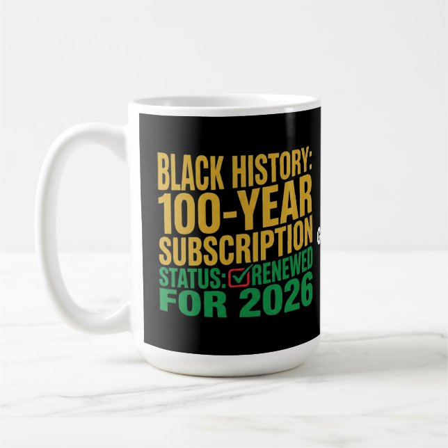 Mug Statut d'abonnement à l'histoire noire de 100 ans  (Gauche)
