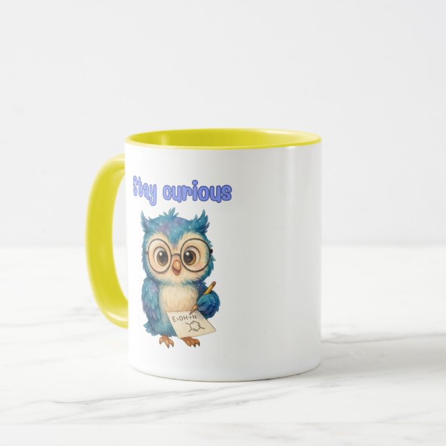 Mug Stay Curious Owl - Smart & Cute Design (Devant gauche)