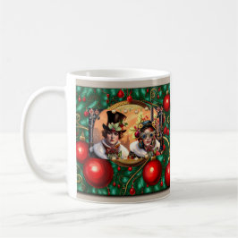 Mug Steampunk Deux Coeurs Christmas Flat Holiday Card