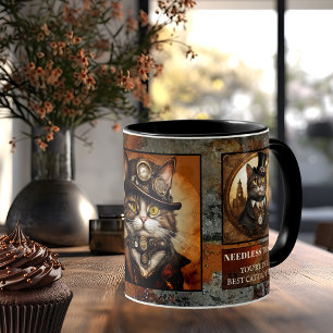 Mug Steampunk Meilleur Chat Papa Jamais