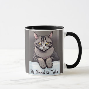Mug Stern Tabby Cat exige une discussion sérieuse