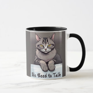 Mug Stern Tabby Cat exige une discussion sérieuse
