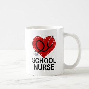 Mug Stéthoscope de coeur d'infirmière d'école