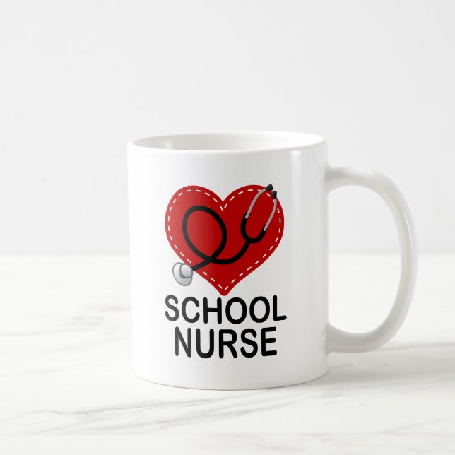 Mug Stéthoscope de coeur d'infirmière d'école (Droite)