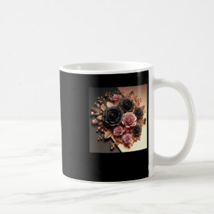 Mug Sticker 3d Gold Black Rose #11