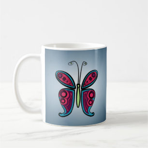 Mug Sticker rond papillon classique