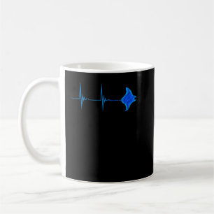 Mug Stingray Manta Ray Heartbeat EKG Pulseline Sea Lif