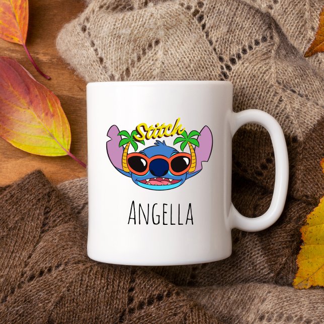 Mug Stitch | Lunettes de soleil tropicales personnalis (Stitch | Tropical Sunglasses Personalized Coffee Mug
)