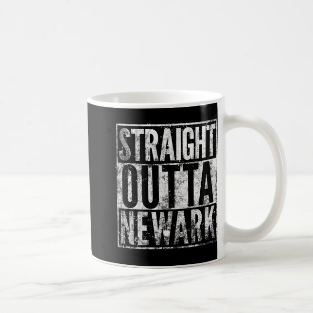 Mug Straight Outta Newark New Jersey Distressed Effect (Droite)