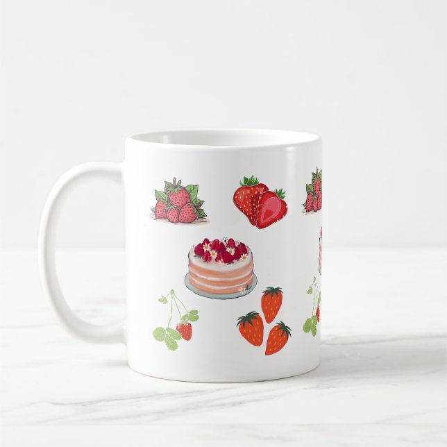 Mug Strawberry Delights – Cute Illustration of Berries (Gauche)