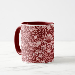Mug Strawberry Thief Maroon, William Morris