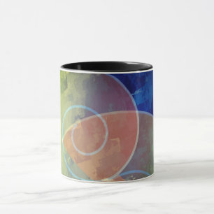 Mug "Strenght" Orange, Bleu & Jaune Art Abstrait