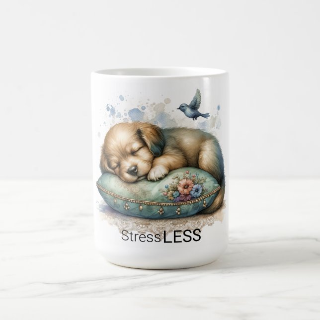 Mug Stress De Chiot Reposant Moins (Centre)