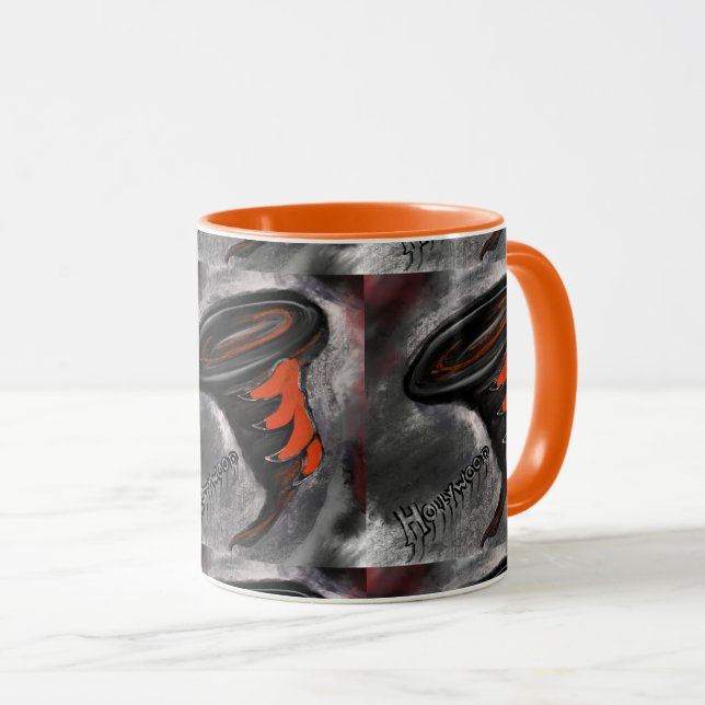 MUG STRIPES ORANGE ET NOIR (Devant droit)