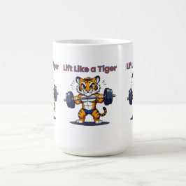 Mug **Strong Tiger – Cute Tiger Lifting Weights Illust