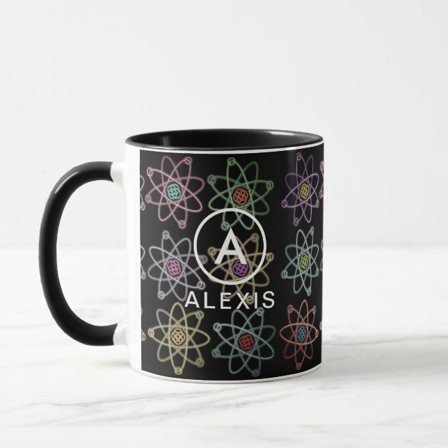 Mug Structure atomique du nom de monogramme Science (Gauche)