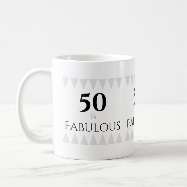 Mug Style 50 & Fabuleux Silver Black Typographie (Gauche)