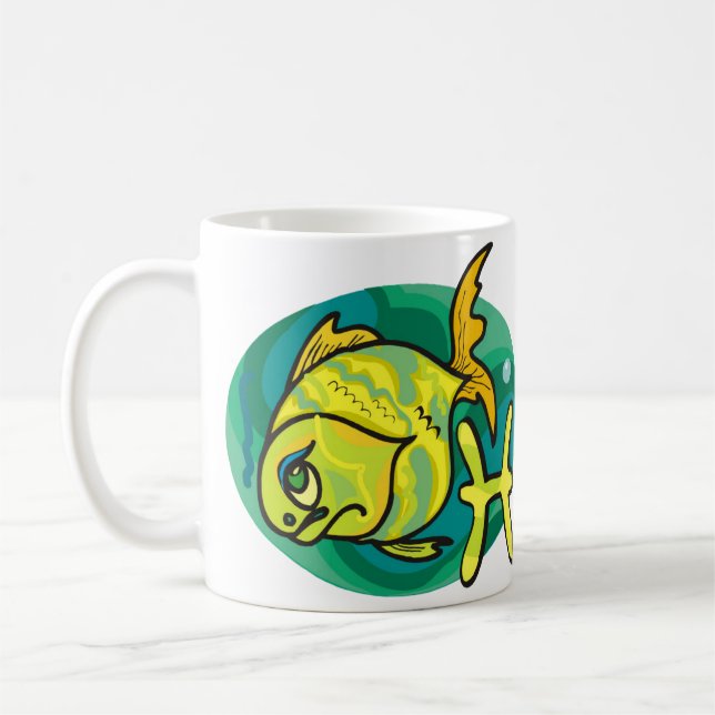 Mug Style années 1970 Pisces Fish Painting (Gauche)