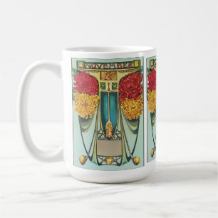 Mug Style Art Nouveau Novembre avec maman, topaz jaune