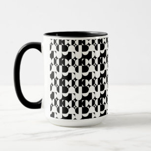 Mug Style Bauhaus Noir Et Blanc Géométrique Rétro 