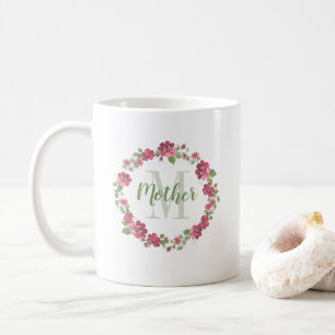 Mug Style chalet mère Floral Roses roses roses Wreath