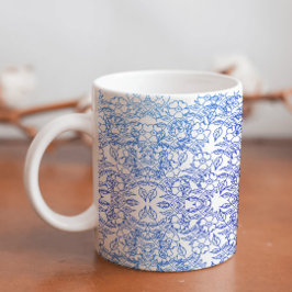 Mug Style chic Flower blue dégradé blanc