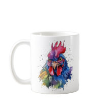 Style d'aquarelle de poulet du coq du pays