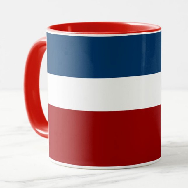 Mug Style de bloc de couleur bleu blanc (Créateur téléchargé)