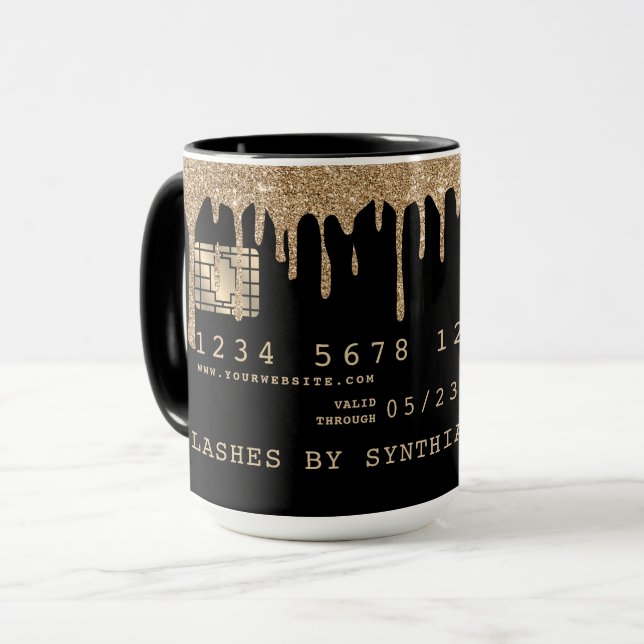 Mug Style de carte de crédit Driving Gold (Devant gauche)