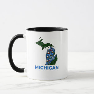 Mug Style de tatouage au contour du Michigan 