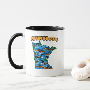 Mug Style de tatouage en contour du Minnesota