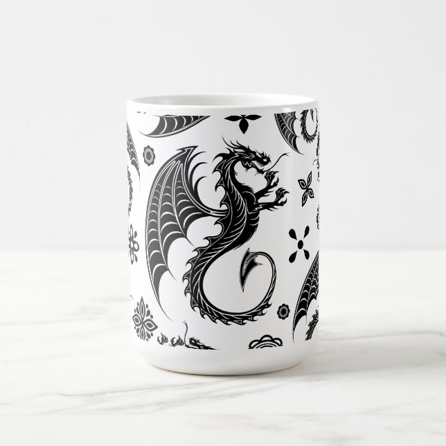Mug Style de tatouage en forme de dragon noir (Centre)