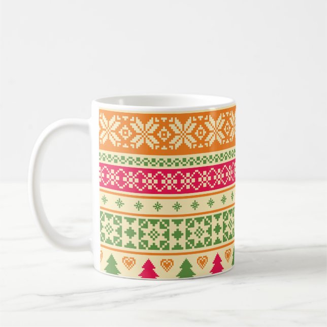 Mug Style Fair Isle Noël sans couture (Gauche)