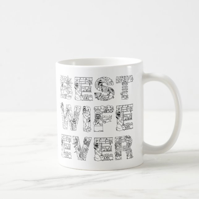 Mug Style japonais Best Femme Ever (Droite)