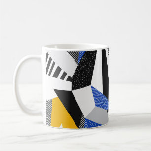 Mug Style Memphis : Collage géométrique créatif.