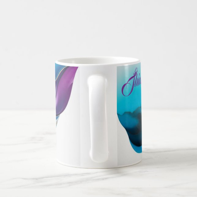 Mug Style personnalisé en bleu et or (Poignée)