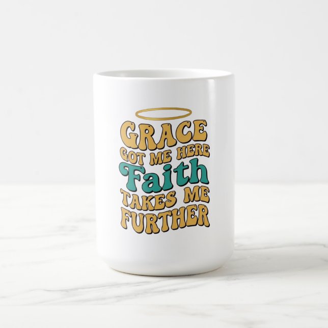 Mug Style rétro Grace and Faith design (Centre)