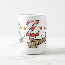 Style Rétro Joli Monogramme de Noël Z avec nom