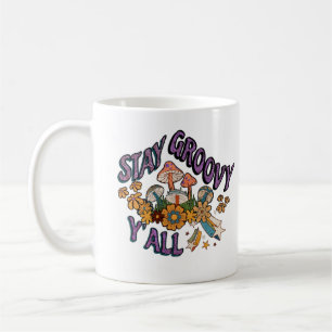 Mug Style Rétro Restez Super Y'all Champignons - Fleur