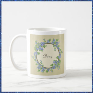 Mug Style victorien Courbe de Fleur Bleue